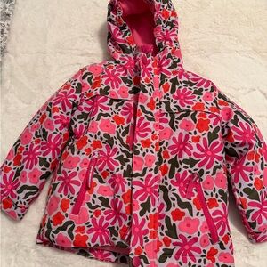 Cat & Jack Pink Floral Double jacket Wintercoat Raincoat